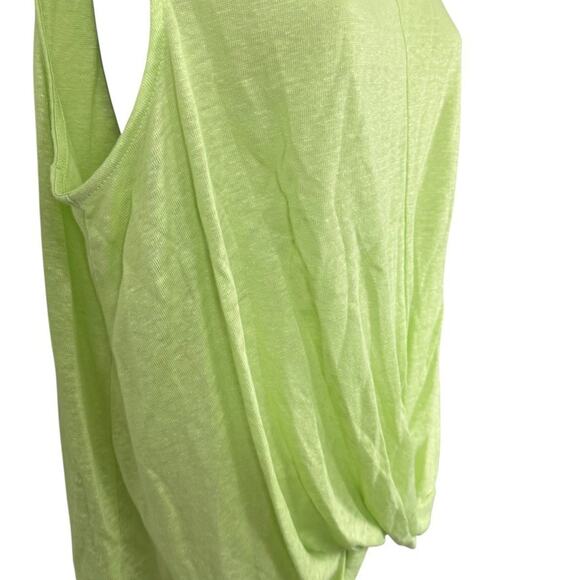 J Jill Love 100% Linen Knot Front Sleeveless Knit Lime Green Top Shirt sz L - Picture 3 of 16